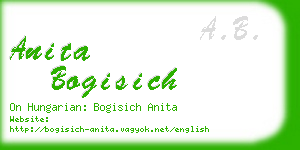 anita bogisich business card